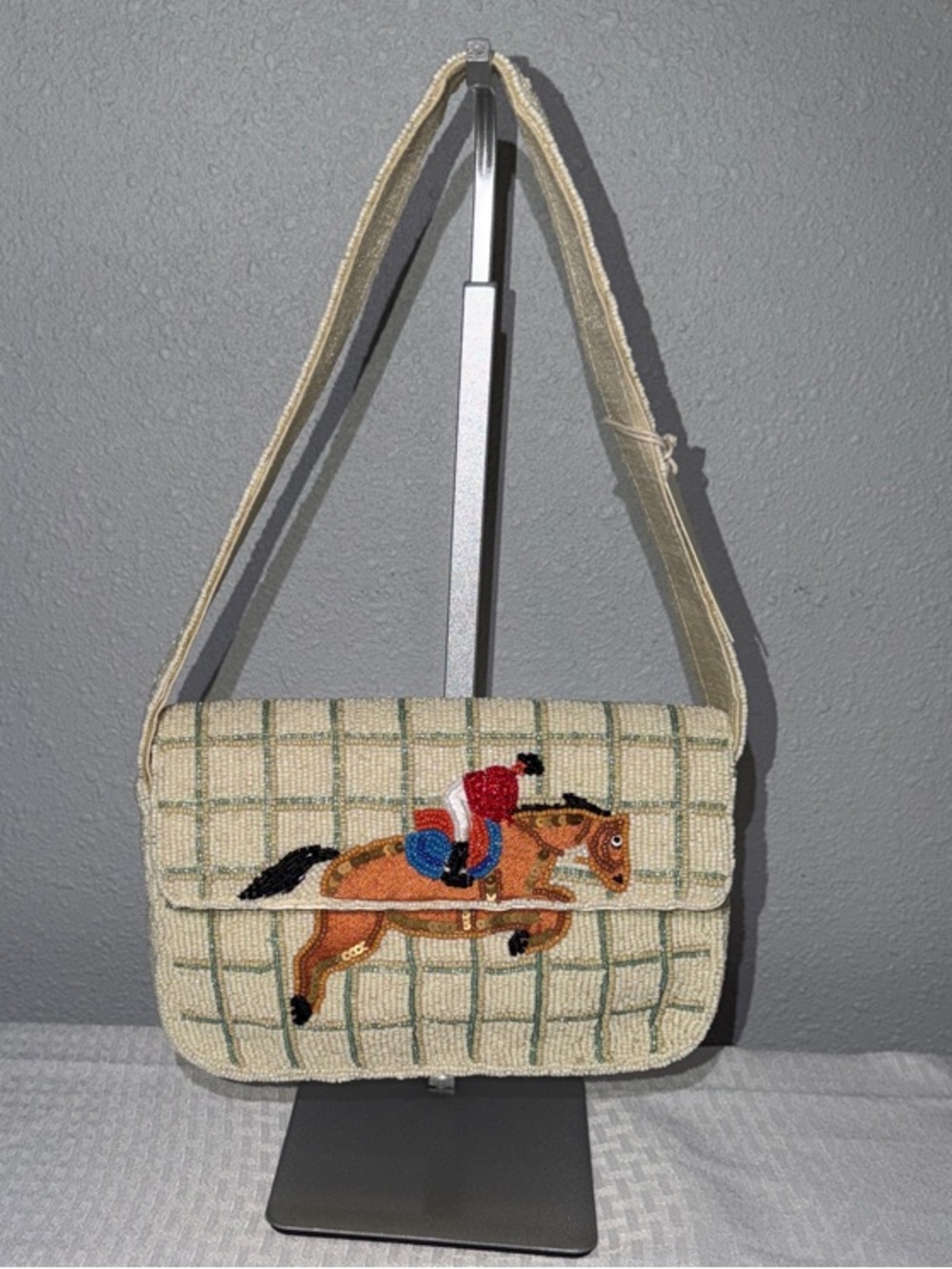 NWT Viral Beaded Shoulder Bag Sol and Mer Horse and Jockey Handmade in India